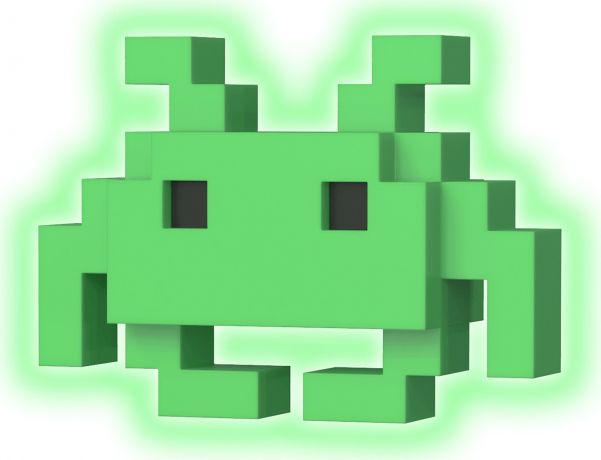 Figurine POP Medium Invader Vert - Brillant dans le noir & 8-bit